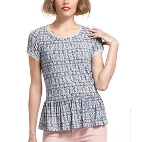 Meadow Rue Tops - Sold: Meadow Rue Peplum Tee Shirt S Blue